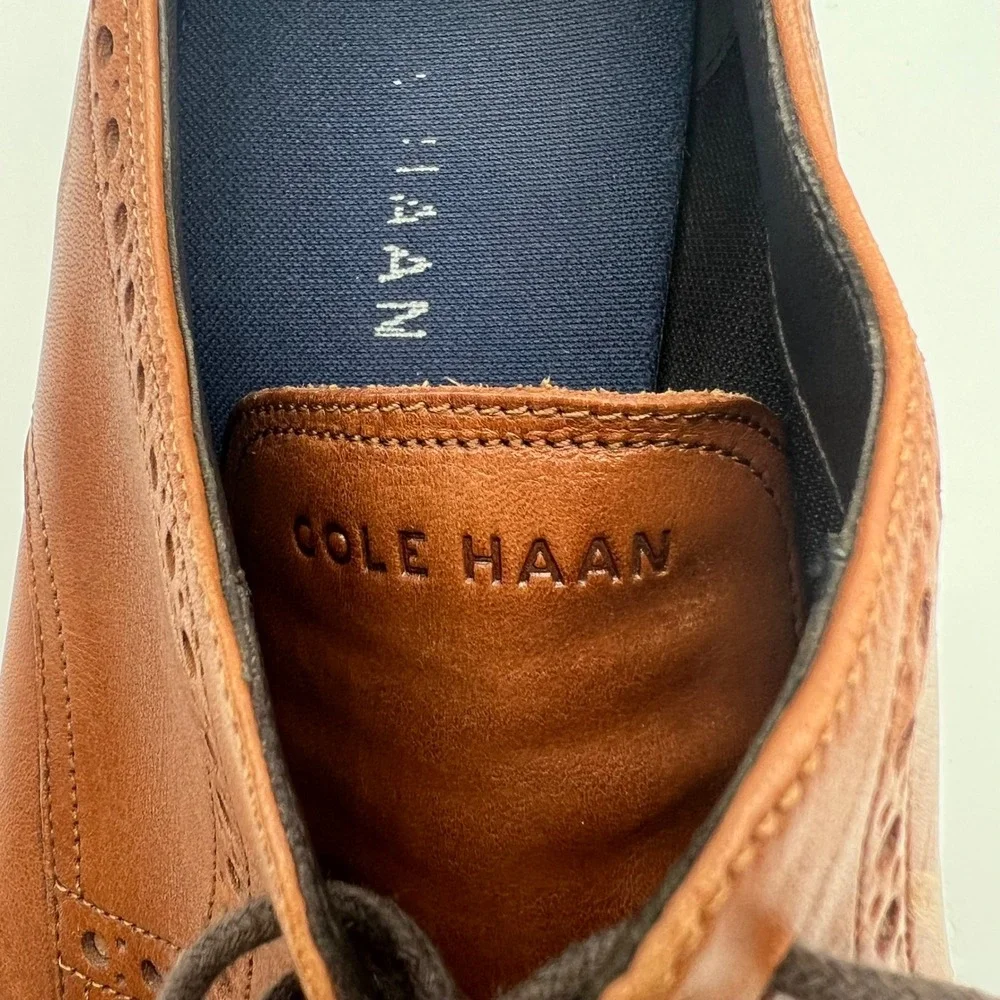 Cole Haan Grand 360 Wingtip Oxford Mens 11.5M British Tan Leather C34598